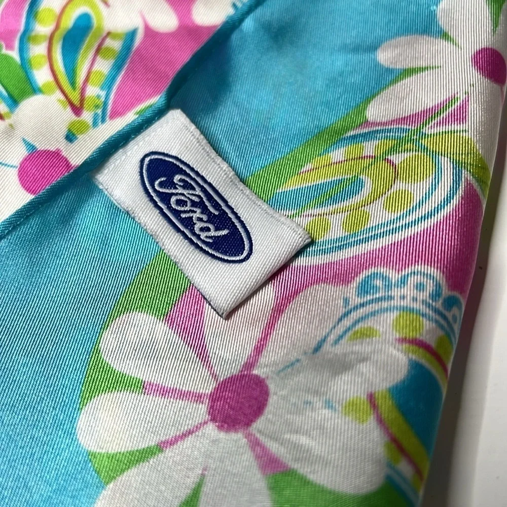 Lilly Pulitzer 100% Silk 2004 Made for Ford 56” x 13” Scarf - Perfect Condition